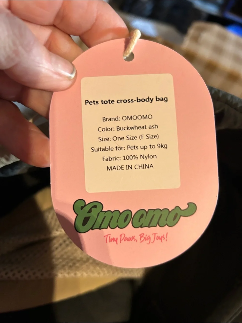 Olive Green & Tan Crossbody Sling pet tote